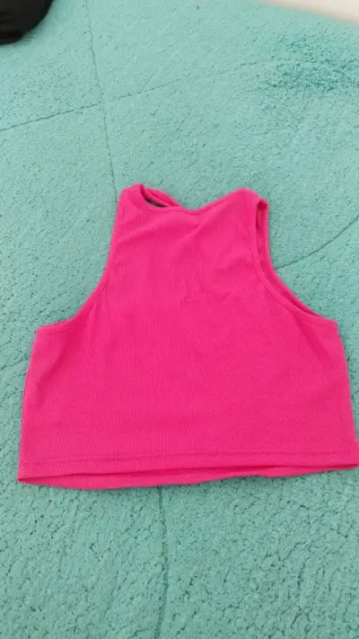 Top  rosa sin mangas para mujer - miniatura 2