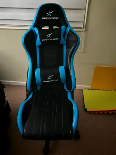 Silla Gamer Negra y Azul Ergonómica - miniatura 2