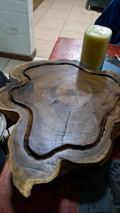 Mesa de madera rústica artesanal - miniatura 2