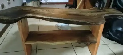 Mesa de madera rústica artesanal - miniatura 3