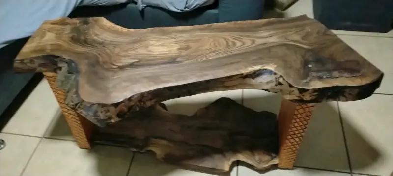 Mesa de madera rústica artesanal - 5
