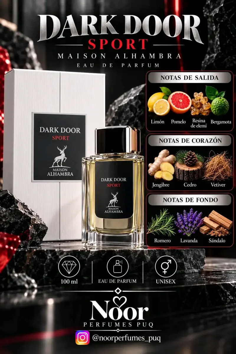 Perfume Dark Door Sport Maison Alhambra 100ml - 1