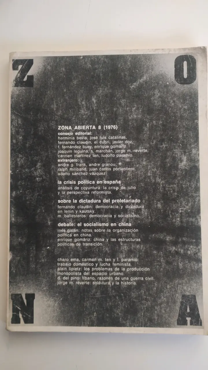 Revista Marxista Zona Abierta n°8 de 1976 - 1