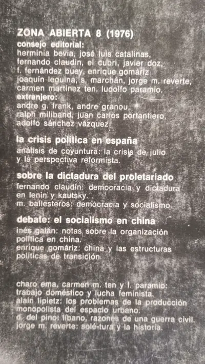 Revista Marxista Zona Abierta n°8 de 1976 - miniatura 2