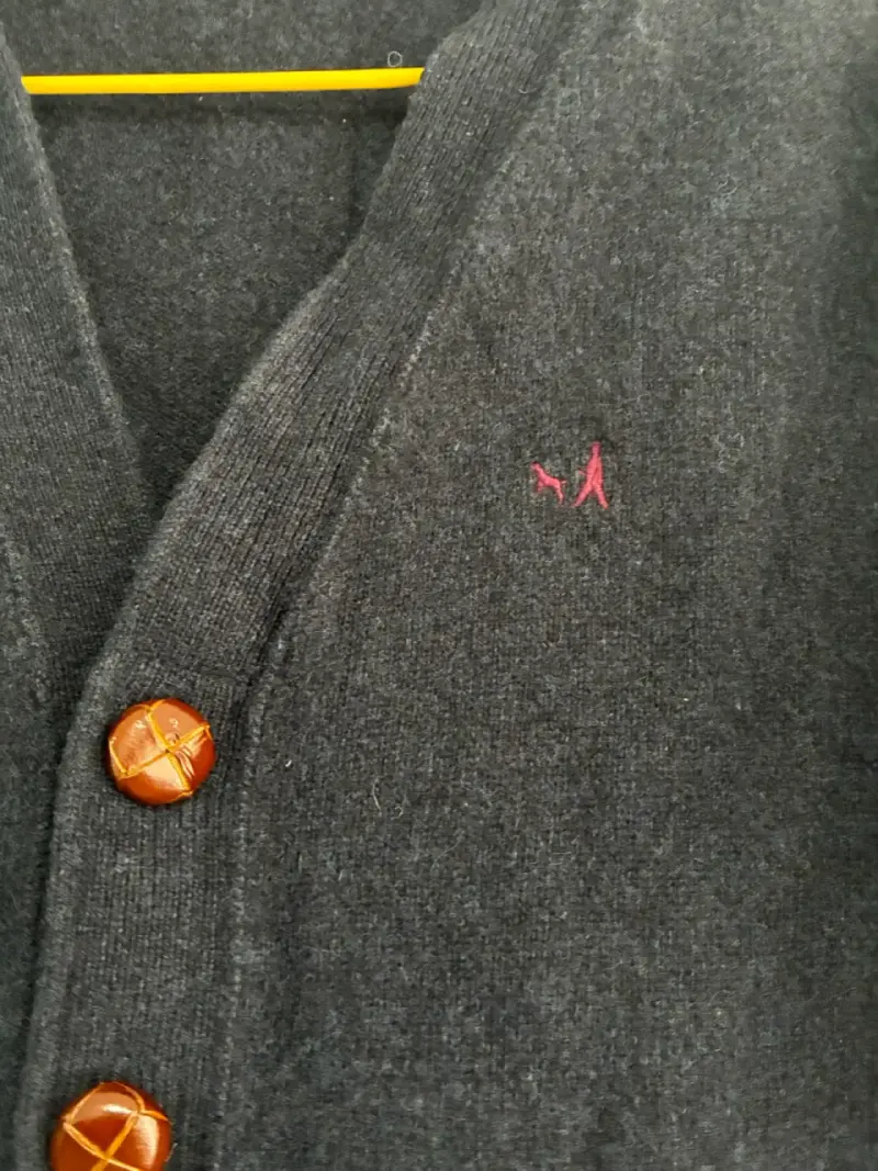 Cardigan de lana azul marino Saville Row - 2