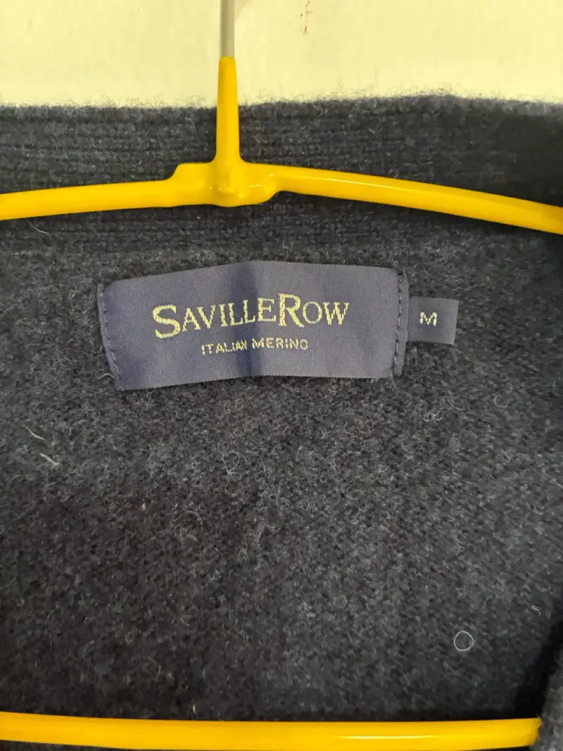 Cardigan de lana azul marino Saville Row - 3