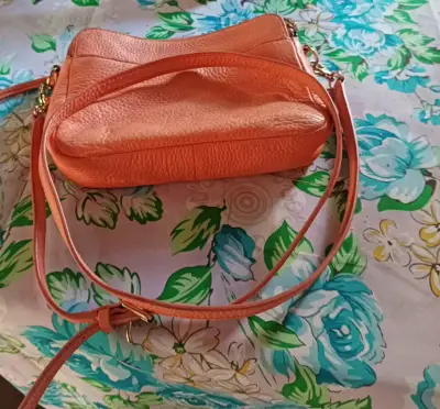 Cartera cruzada de cuero naranja Fossil - miniatura 1