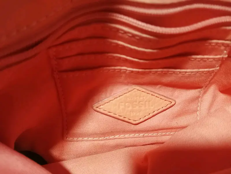 Cartera cruzada de cuero naranja Fossil - 2