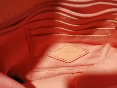 Cartera cruzada de cuero naranja Fossil - miniatura 2