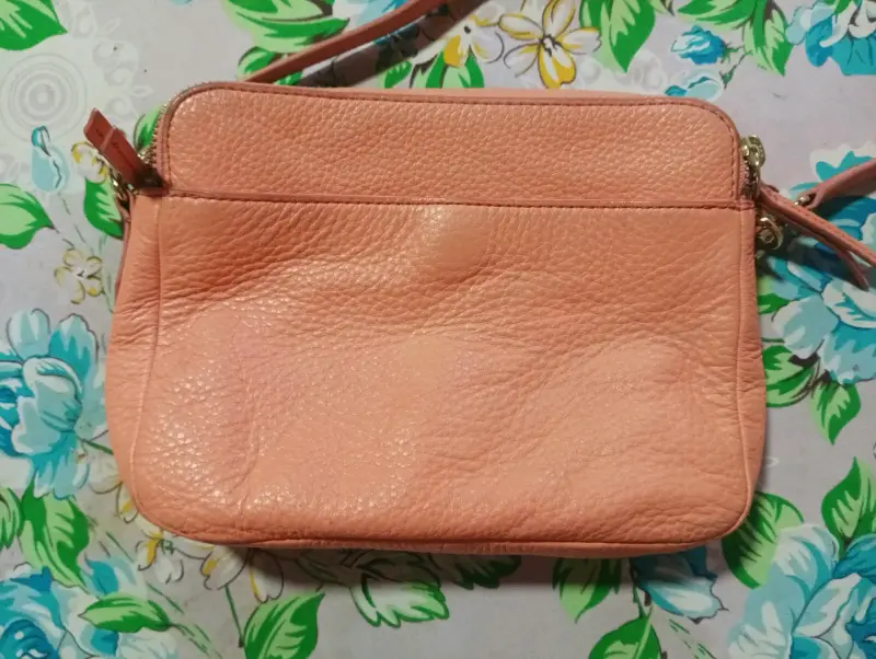 Cartera cruzada de cuero naranja Fossil - 3