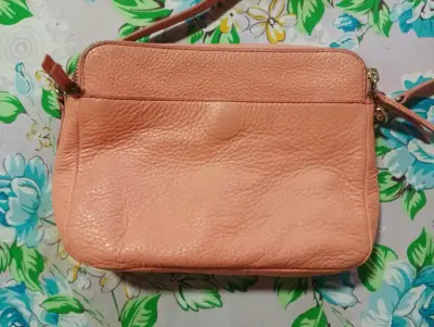 Cartera cruzada de cuero naranja Fossil - miniatura 3