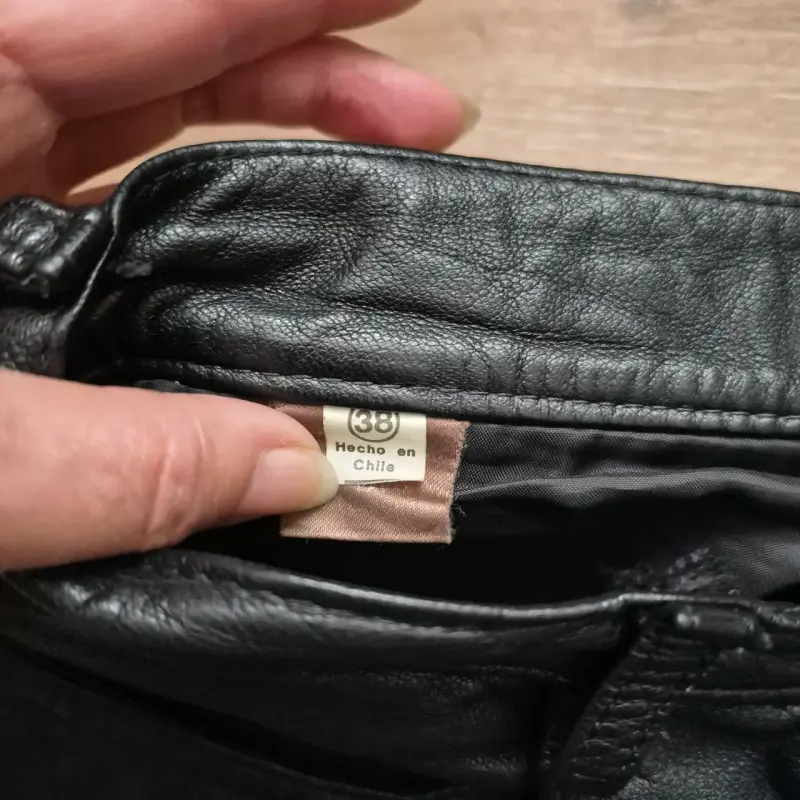 Pantalones de cuero negro talla 38 - 4