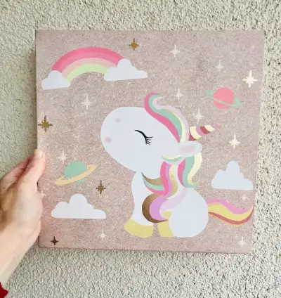 Cuadro Decorativo Infantil Unicornio Arcoíris - miniatura 1