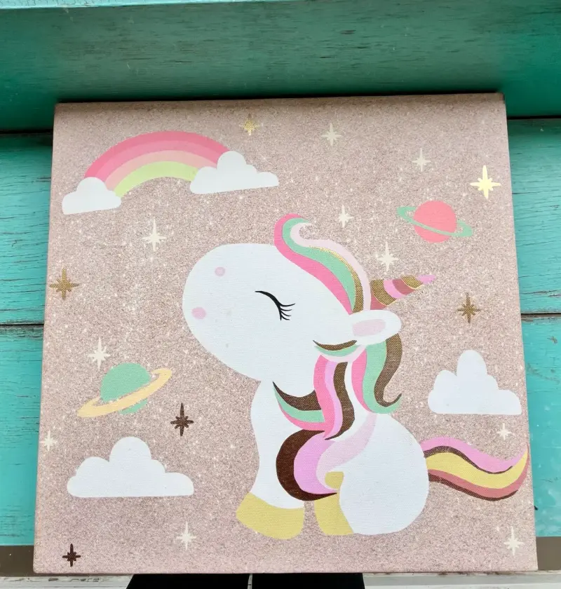 Cuadro Decorativo Infantil Unicornio Arcoíris - 2