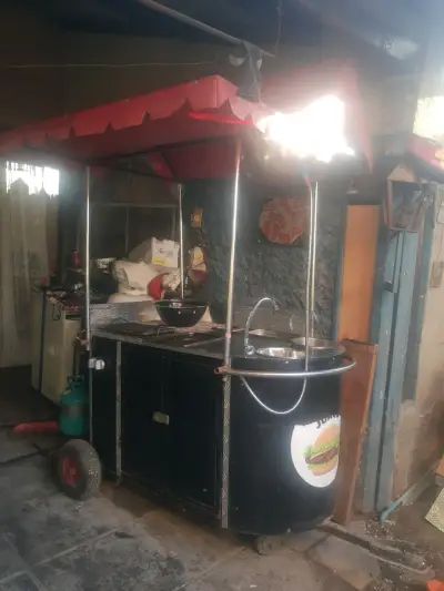 Carro de Comida Rápida con Parrilla y Fregadero - miniatura 1