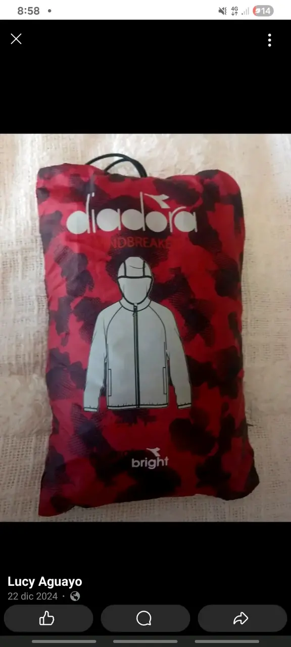 Cortaviento Diadora rojo camuflado para hombre - 3