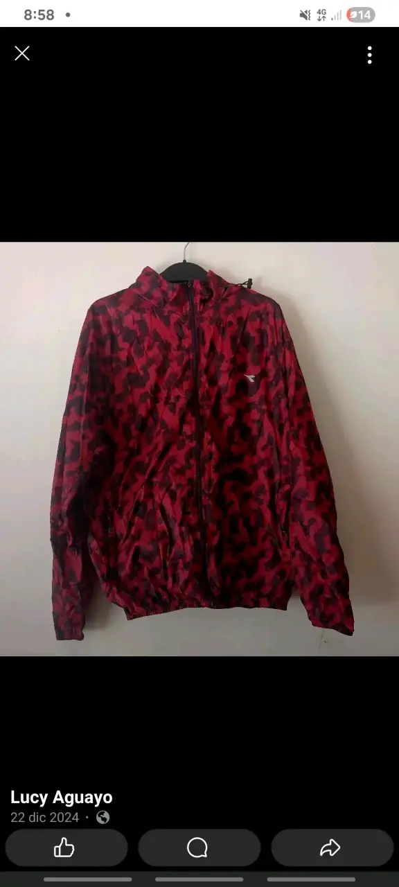 Cortaviento Diadora rojo camuflado para hombre - 4