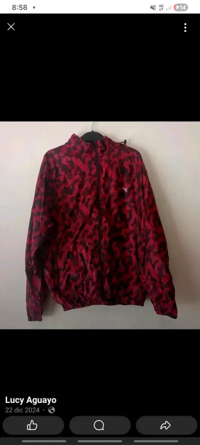 Cortaviento Diadora rojo camuflado para hombre - miniatura 4