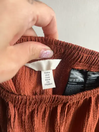 Pantalones holgados color terracota para mujer - miniatura 2