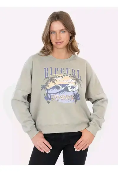 Polerón Rip Curl verde con diseño surfero - miniatura 1