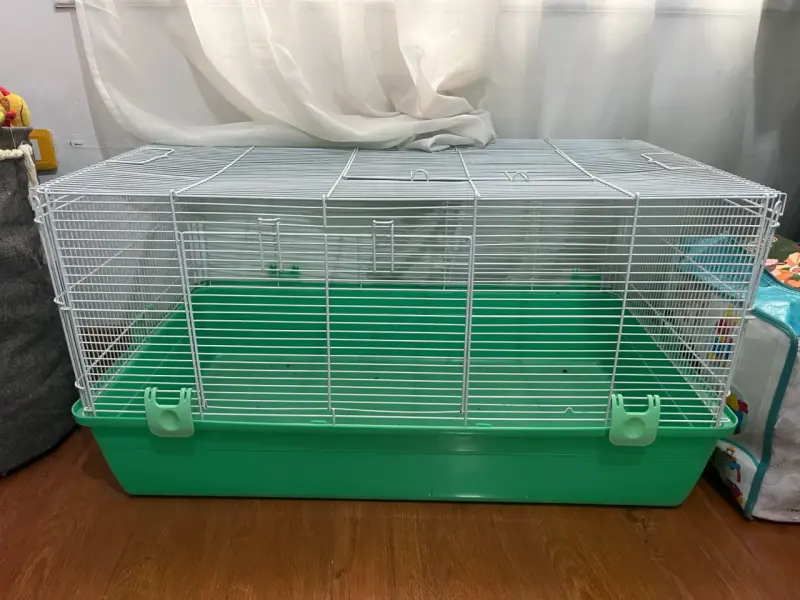 Jaula para mascotas pequeñas con base verde - 2