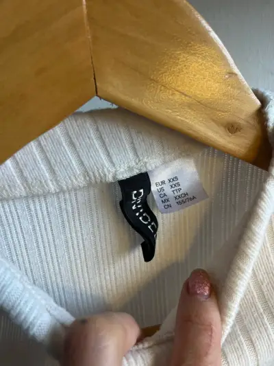 Vestido de punto canalé blanco H&M - miniatura 5