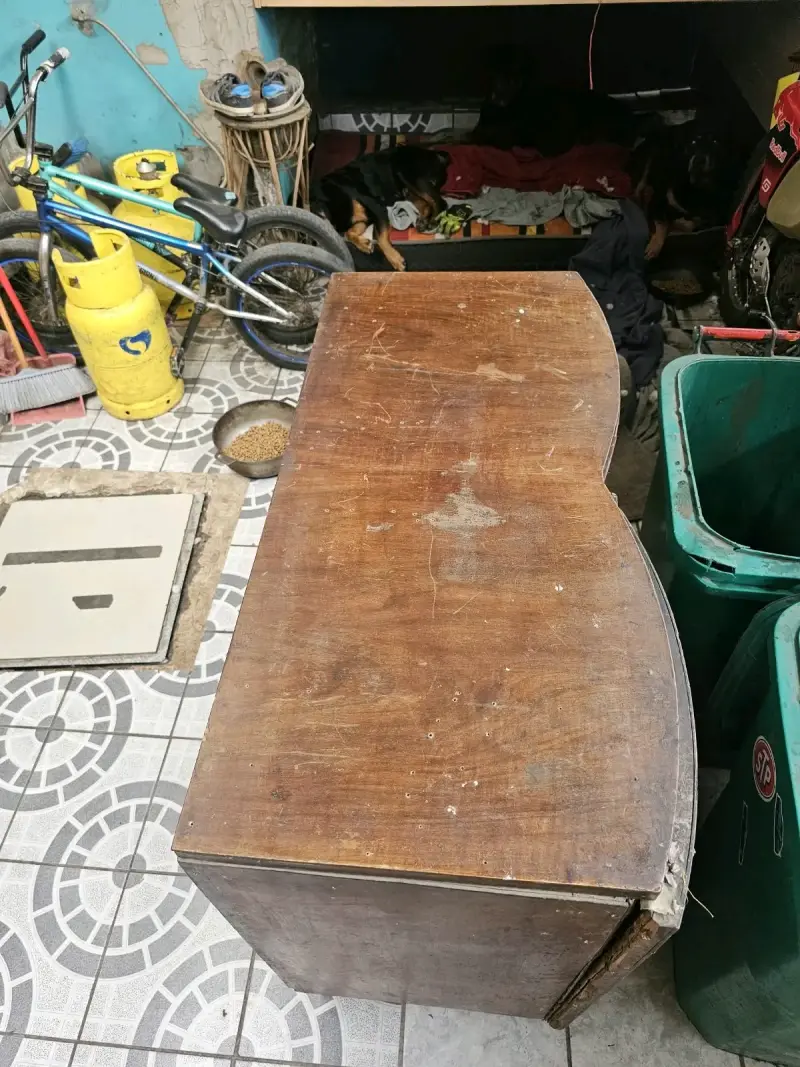 Mueble de madera antiguo con puertas abatibles - 5