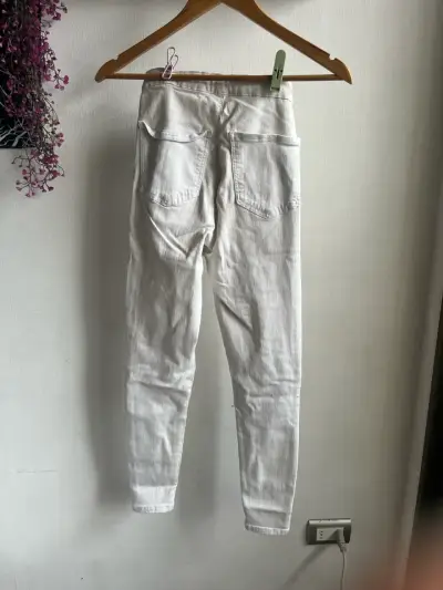 Pantalones blancos Topshop Joni para mujer - miniatura 2