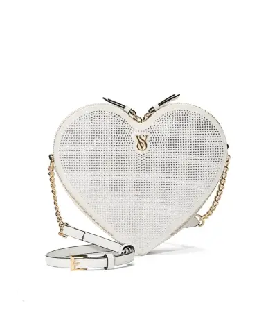 Cartera de Corazón Blanca con Cristales VS - miniatura 1