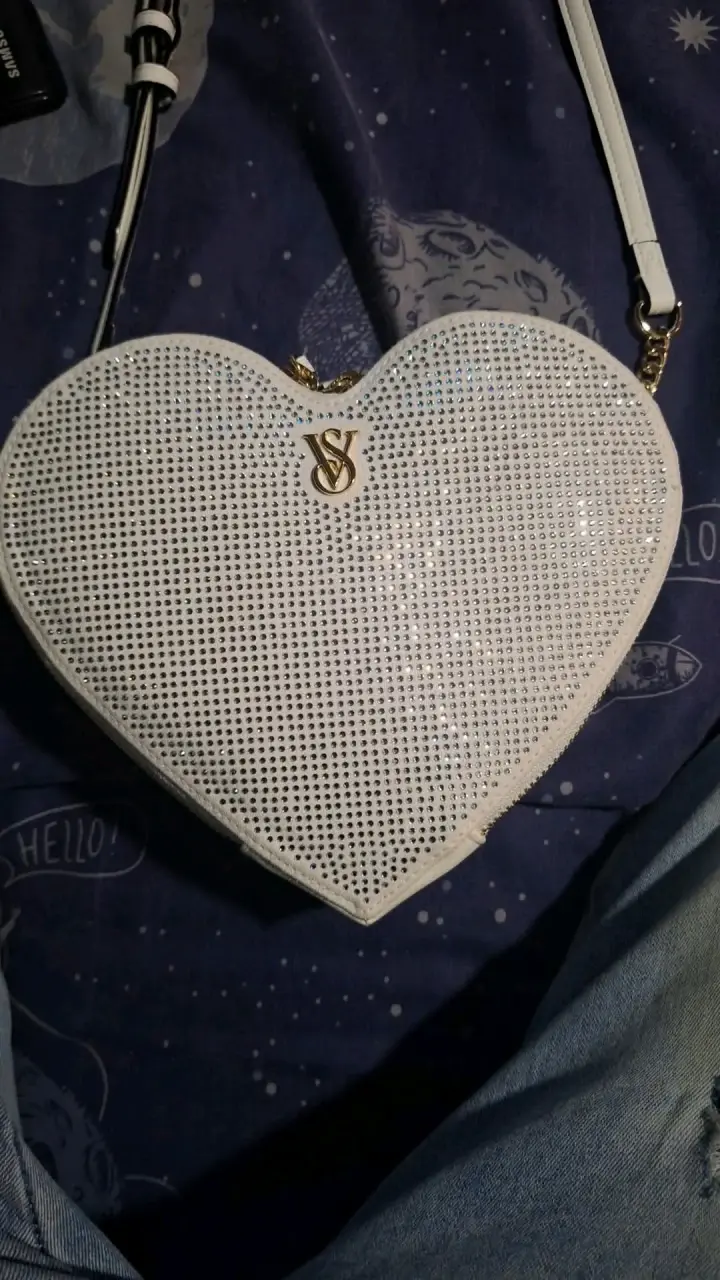 Cartera de Corazón Blanca con Cristales VS - 2