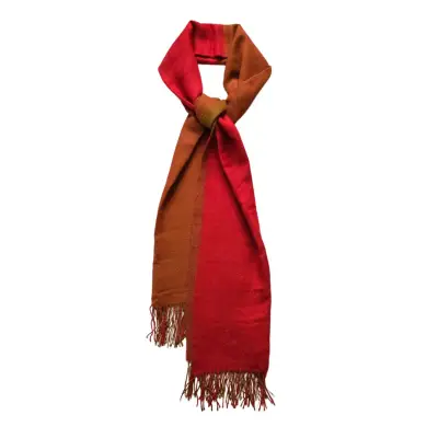 Bufanda Alpaca III 100% Baby Alpaca Rojo Marrón - miniatura 1