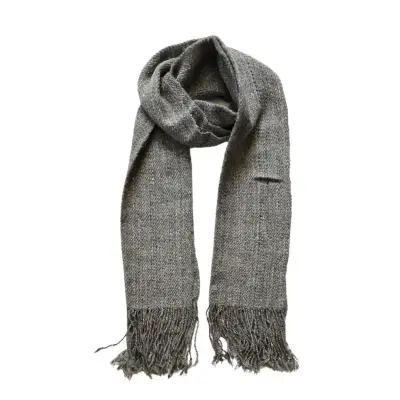 Bufanda de Lana Gris Jaspeada Talla S - miniatura 1