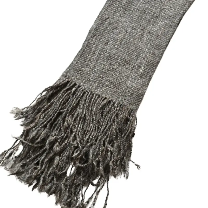 Bufanda de Lana Gris Jaspeada Talla S - 2