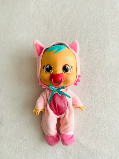 Muñeca bebé llorón Foxie disfraz rosa Cry babies - miniatura 1