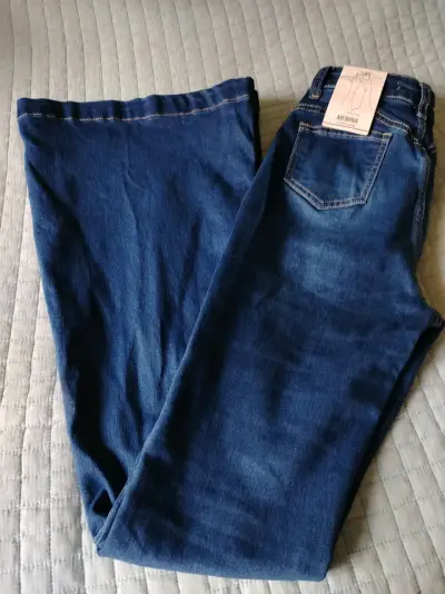 Jeans de mujer Menina tiro alto pata ancha - miniatura 1