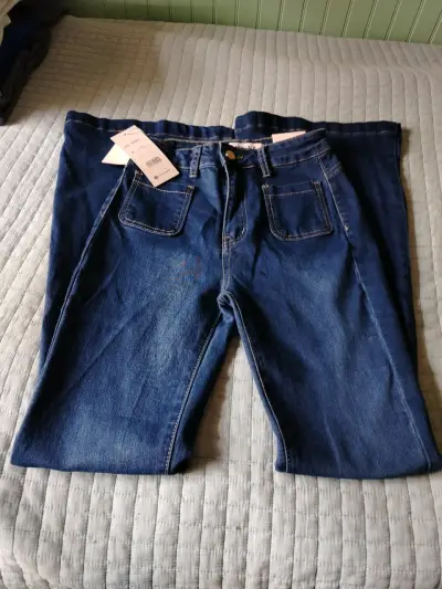 Jeans de mujer Menina tiro alto pata ancha - miniatura 2