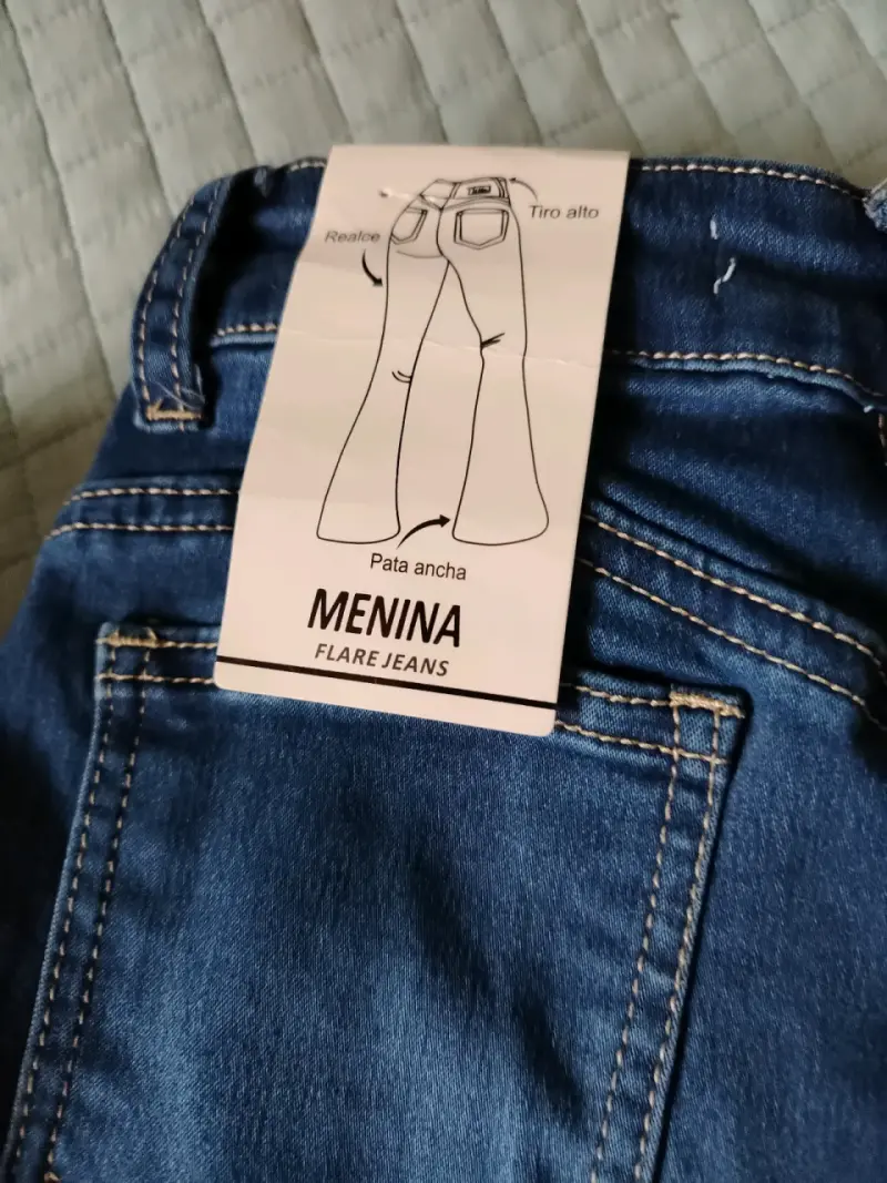 Jeans de mujer Menina tiro alto pata ancha - 3