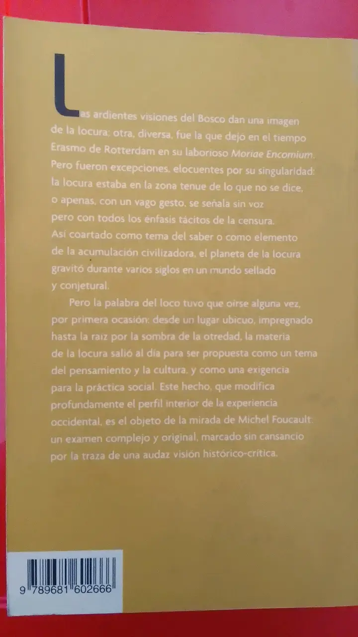 Libro Historia de la Locura Michel Foucault - 2