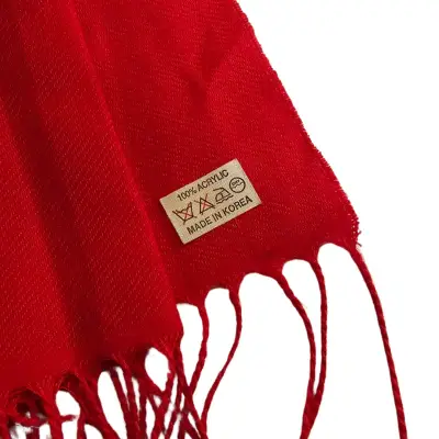 Bufanda XL Roja con flecos para mujer - miniatura 2