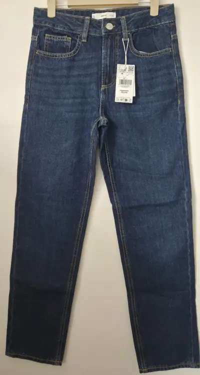 Jeans azul oscuro para mujer MNG - miniatura 1