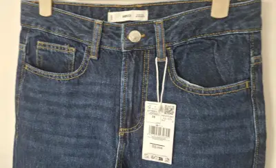 Jeans azul oscuro para mujer MNG - miniatura 2