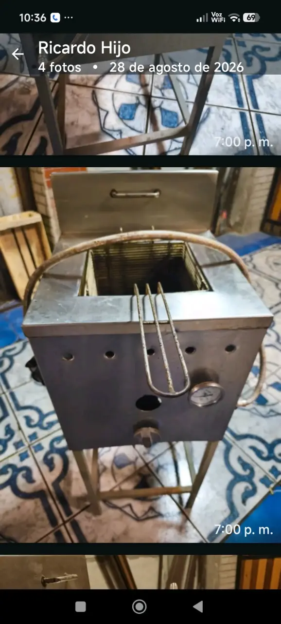 Freidora industrial de acero inoxidable