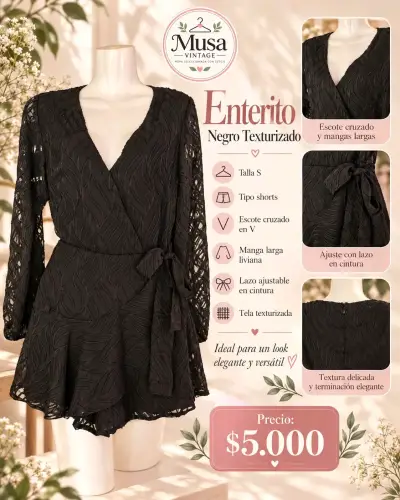 Vestido vintage con estampado tropical talla S/M - miniatura 3