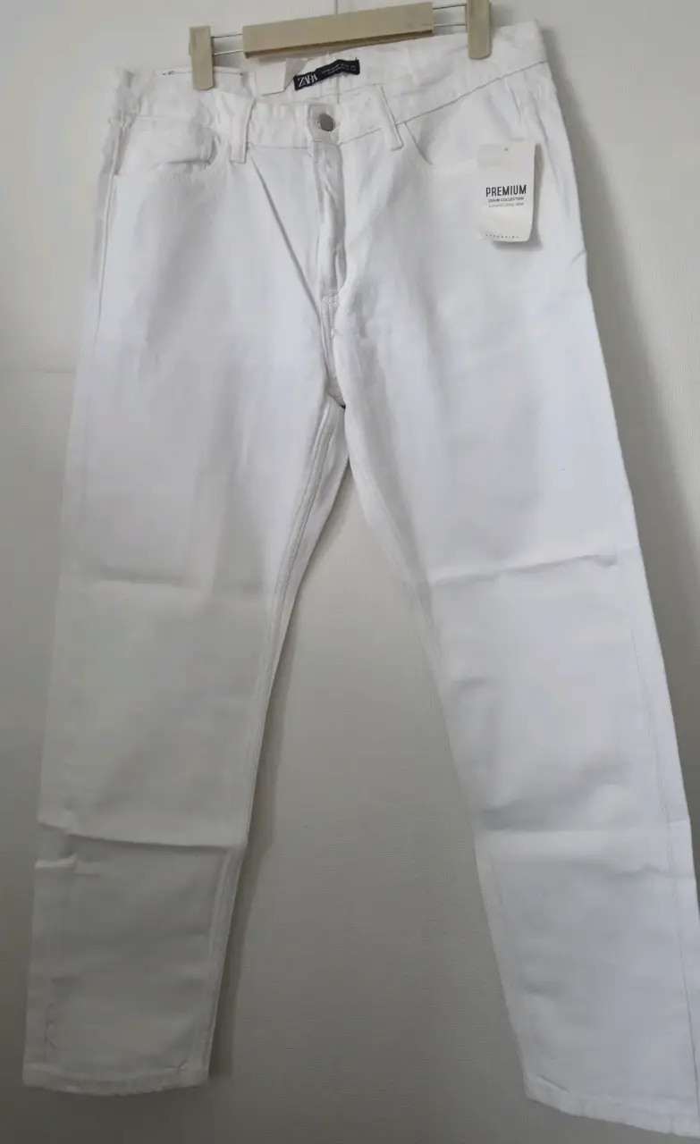 Pantalones blancos de mezclilla Zara Premium - 1