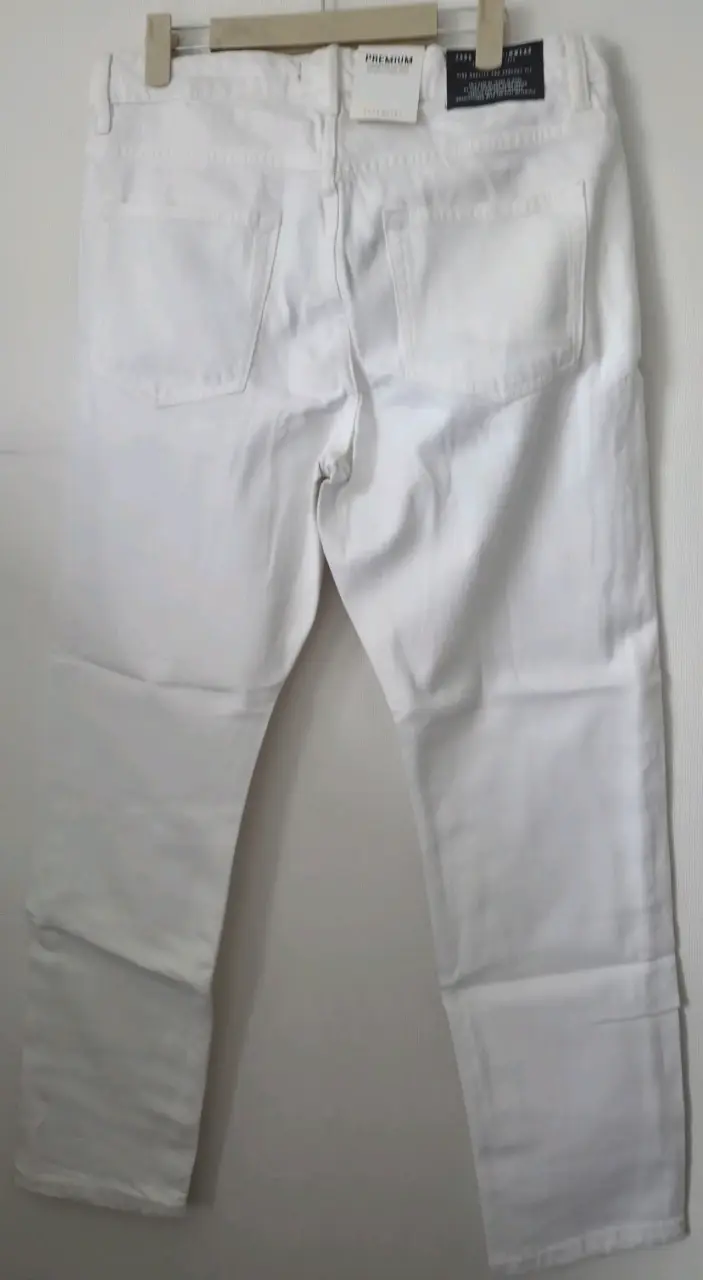 Pantalones blancos de mezclilla Zara Premium - 3