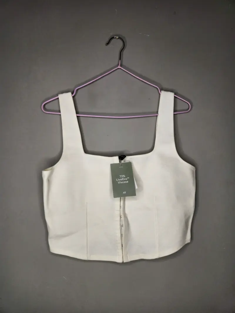 Top corto blanco de tirantes H&M