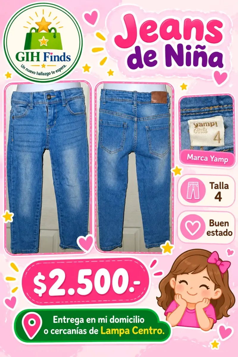 Jeans de niña marca Yamp talla 4