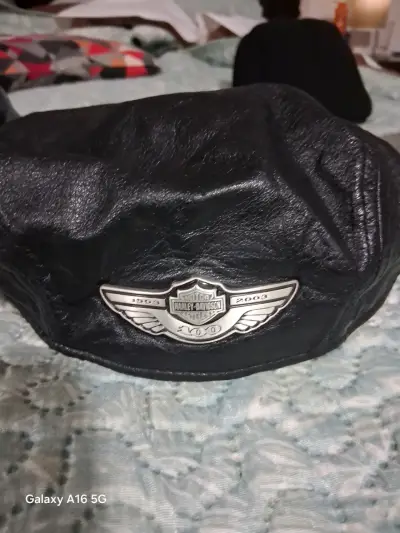 Gorra de cuero Harley-Davidson negra - miniatura 1