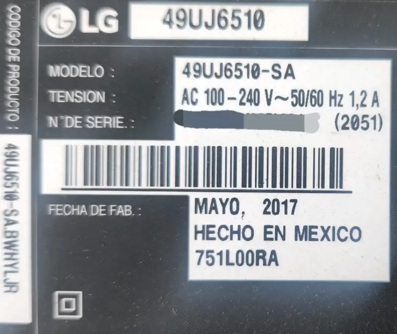 Partes de TV LG 49UJ6510 para reparación - 1