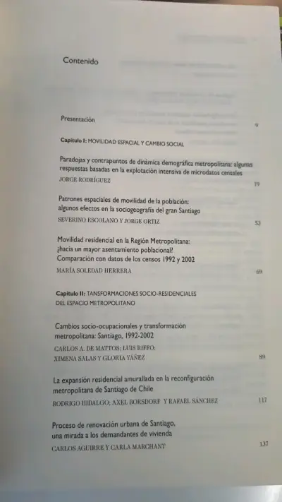 Libro 'Santiago de Chile: Movilidad Espacial y Reconfiguración Metropolitana' - miniatura 2